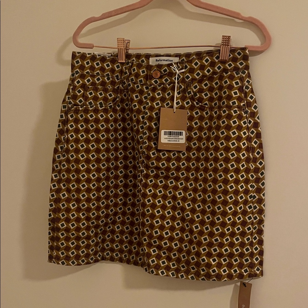 Reformation Mezzanine Jackie Hugh waisted Denim Skirt